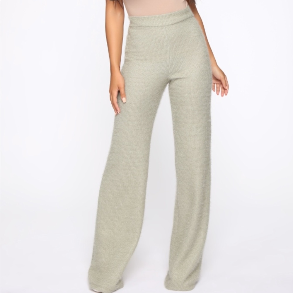 Fuzzy wide leg pants